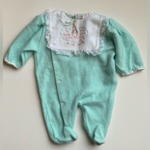 Vintage Mint Green Baby One Piece